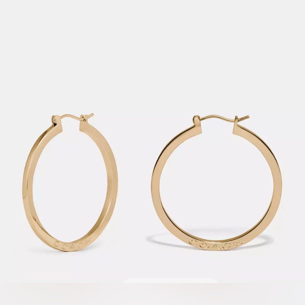 Coach Gold Plated Hoop Earrings NWT